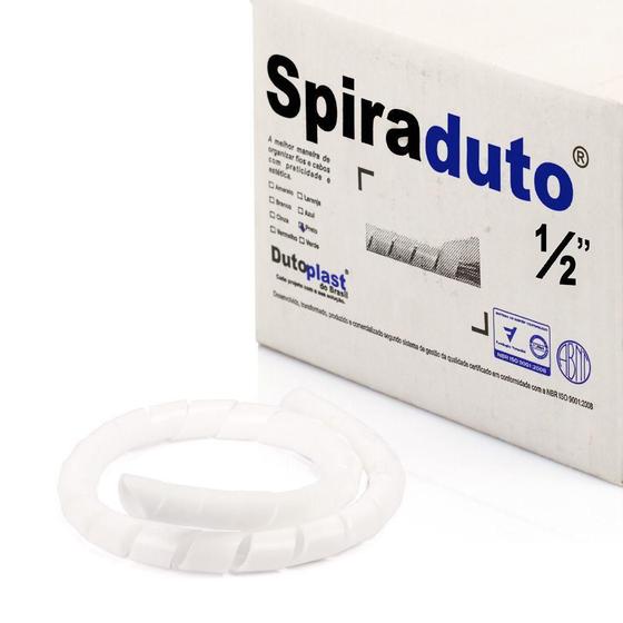 Imagem de Spiraduto 1/2 Organizador De Cabos - Dutoplast - Branco 20M