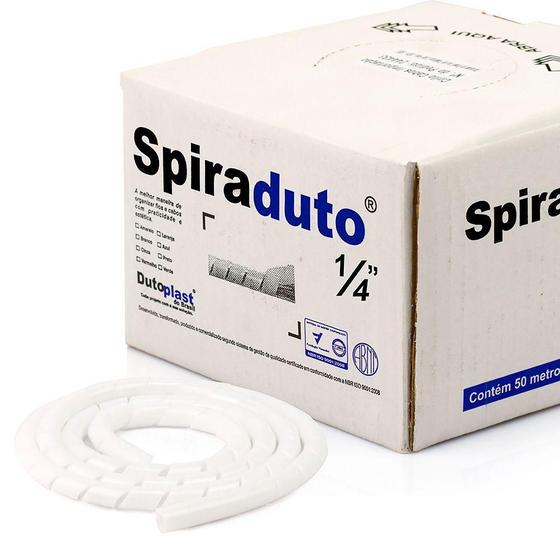 Imagem de Spiraduto 1/4 Organizador De Cabos - Dutoplast - Branco 1M