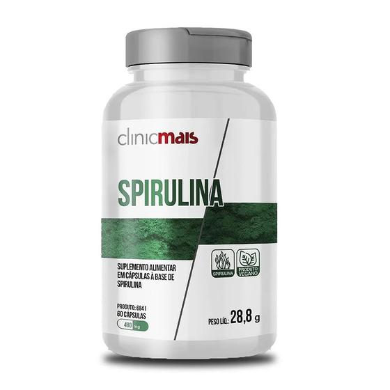 Imagem de Spirulina 480mg (60 cápsulas) clinicmais