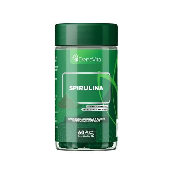 Imagem de Spirulina 700mg - Fonte de Proteínas, Vitamina B, Selênio - Em Cápsulas - Denavita