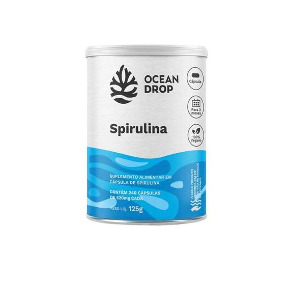 Imagem de Spirulina B12 e Ferro 520mg 240 Caps - Ocean Drop