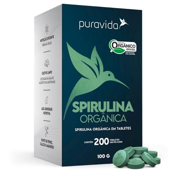 Imagem de Spirulina Premium Orgânica de 500 mg com 200 Tabletes de 100g - Pura Vida 