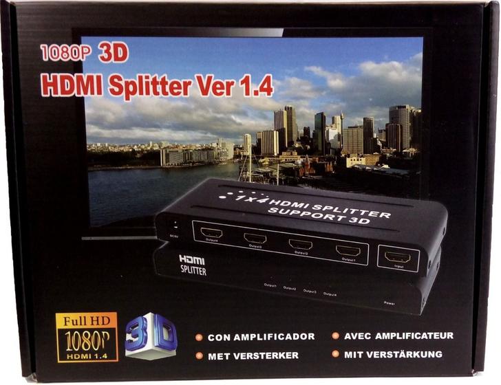 Imagem de Splitter Distribuidor Hdmi 1x4 Divisor Full Hd 1.4 3d 1080p