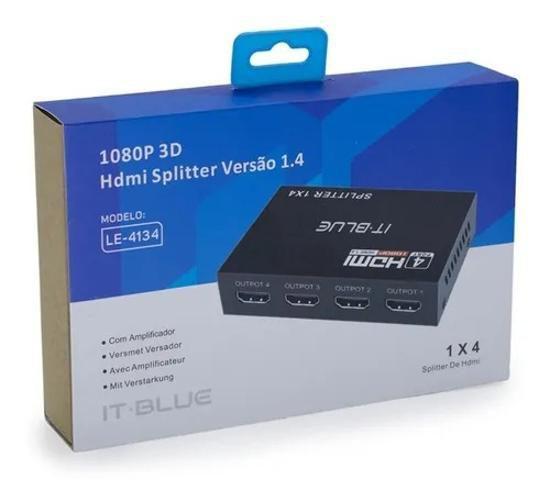 Imagem de Splitter Hdmi It-Blue 4 Portas Le-4134 1080P 1.4 1X4