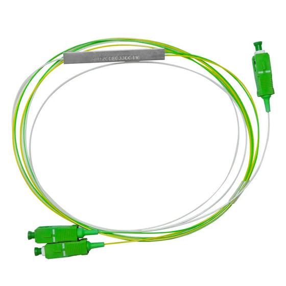 Imagem de Splitter Óptico PLC 1x2 SM Monomodo Conectorizado com Conectores SC-APC Balanceado 50:50