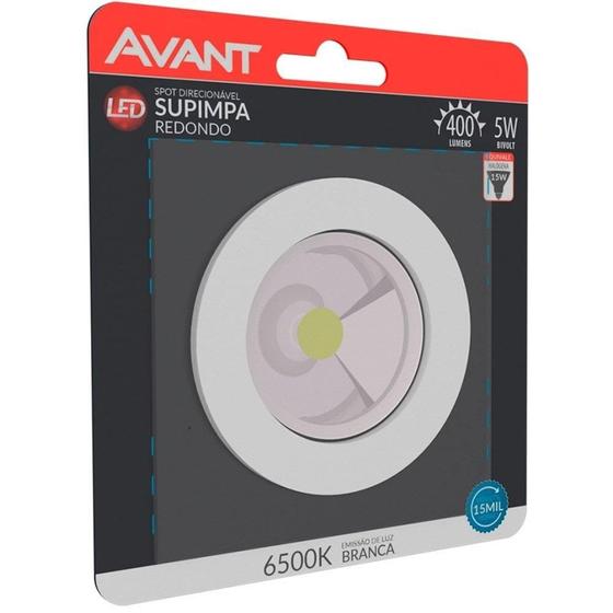 Imagem de Spot Avant Led Redondo Embutir 5W 6,5K 400 Lumens