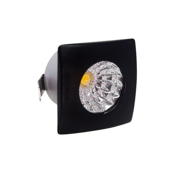 Imagem de Spot de Embutir LED 1W Luz Amarela Bivolt Preto Quadrado LedArt