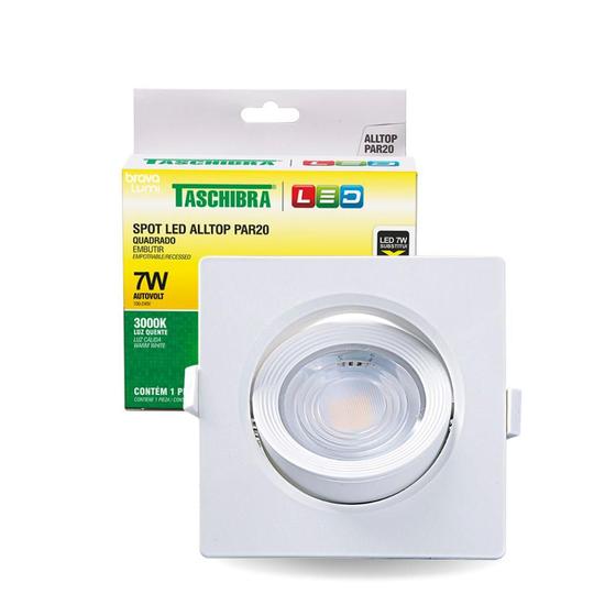 Imagem de Spot de Led Embutir Alltop Par20 Quadrado 7W Bivolt Taschibra