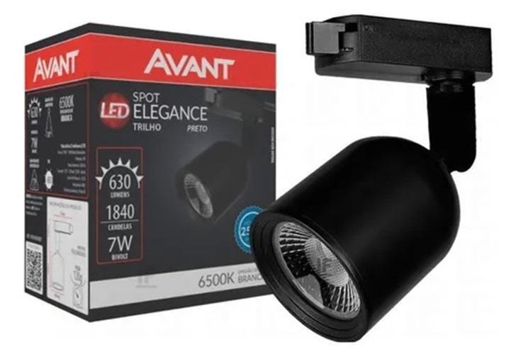 Imagem de Spot De Trilho Elegance Preto 7W Bivolt Avant Branco Frio