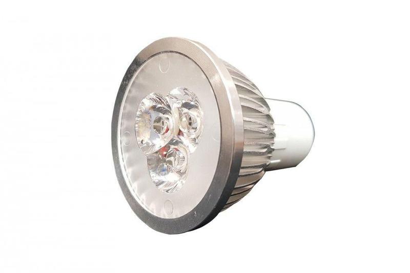 Imagem de Spot Direcionável com 3 LEDS - bivolt - Branco Quente com Suporte Prata Escovado - MR16