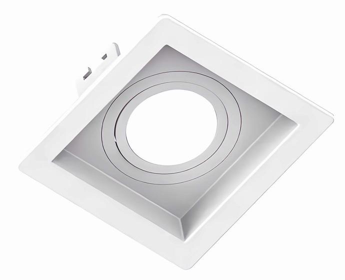 Imagem de Spot Embutir AR111 Recuado Quadrado Branco + Lamp BF