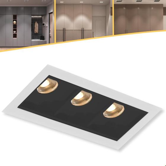 Imagem de Spot Embutir De Led Luzon 6w Linear Branco Preto Luz Quente Neutra