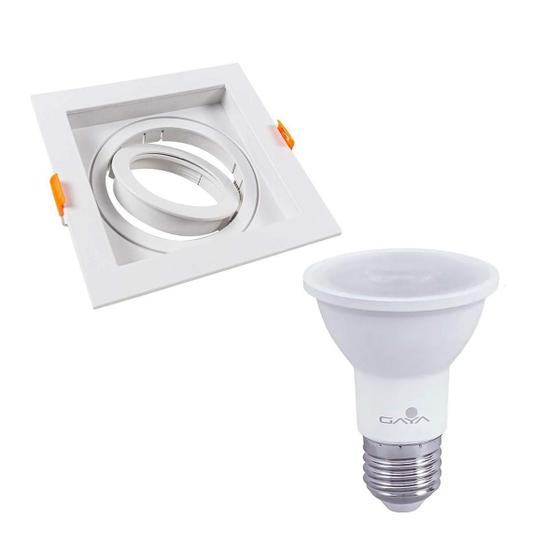 Imagem de Spot Embutir Led Par20 Branco + Lâmpada 7W 4000K Par20 E27