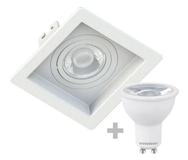 Imagem de Spot Embutir Recuado MR16 + Lampada Led 4,8w GU10 4000K