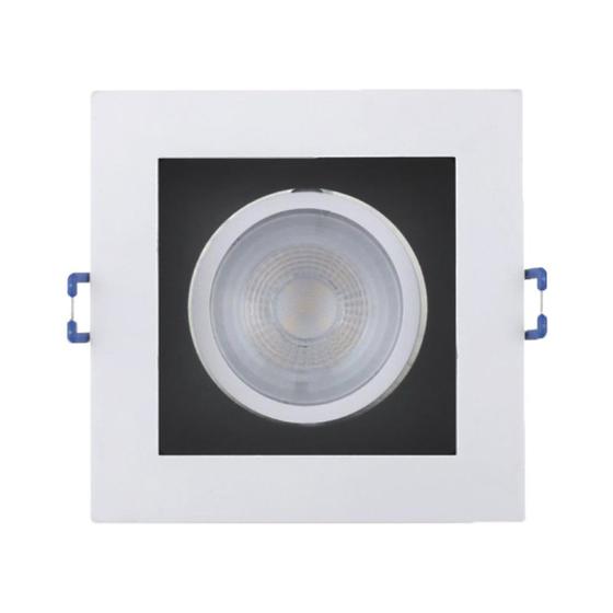 Imagem de Spot Frame Embutir Quadrado Recuado Led Mr16 5w 65 branco+preto