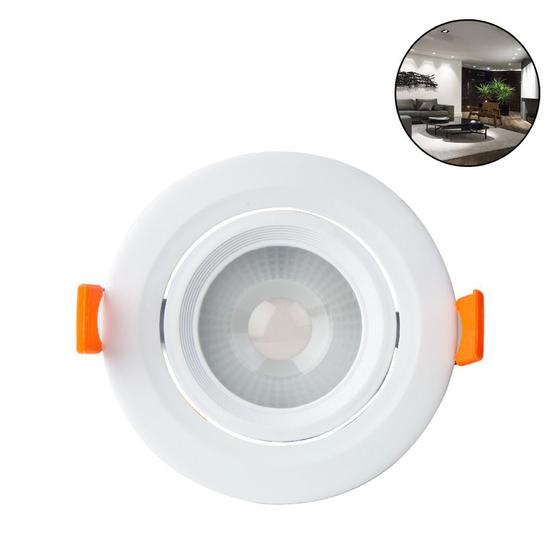 Imagem de Spot Led 5w Redondo 3500K Branco Quente - Decoração Casa Loja Comércio Gesso Sanca