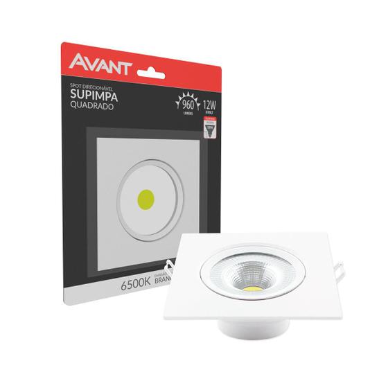 Spot Led Avant Supimpa Quadrado De Embutir 12w 6500k Bivolt Spot