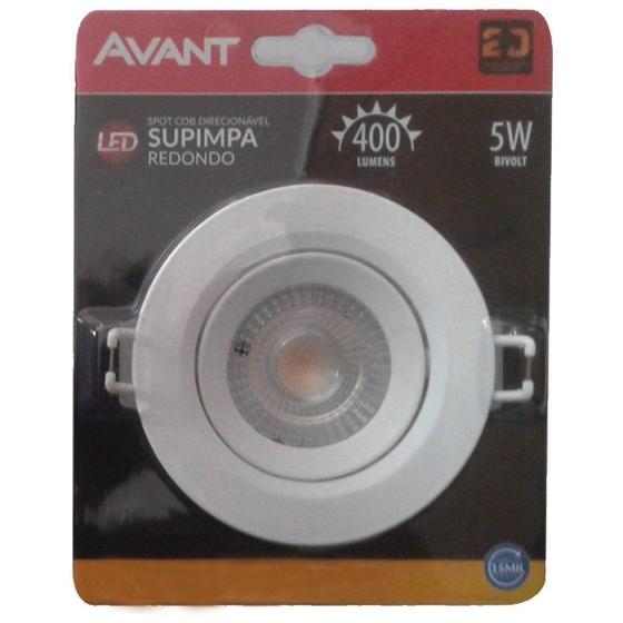 Imagem de Spot Led Cob Redondo 5w Direcionável Bivolt Avant 6500k