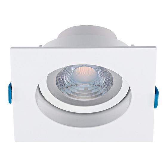 Imagem de Spot Led Embutir 12W 3000K Branco Quente 990 Lumens 30 Recuado Quadrado  Branco Bivolt Stella