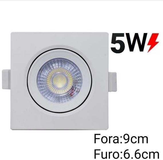 Imagem de Spot LED Embutir Direcionável Quadrado 5W Bivolt 6500K Branco Frio Bivolt  9cm2.5cm9cm