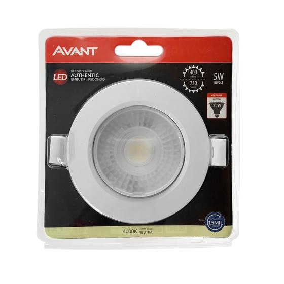 Imagem de Spot Led Embutir Redondo 5w Bivolt Avant Forro Gesso Sanca