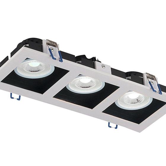 Imagem de Spot LED Frame de Embutir Quadrado Recuado 3xMR16 15W - Taschibra