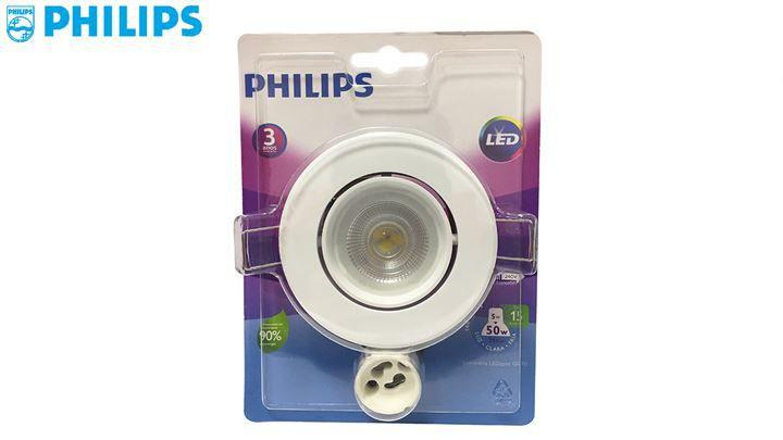 Imagem de Spot Led Philips Embutir Redendo Luz Fria 6500k 5w 350 Lumens Bivolt Dimensões 9x9