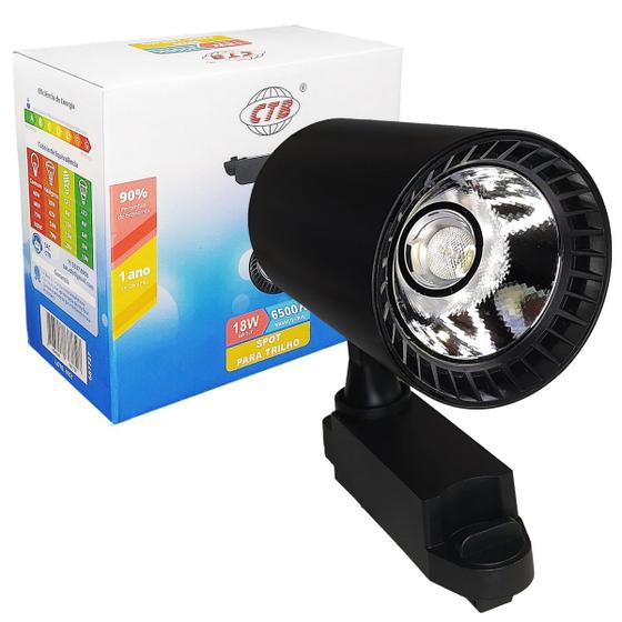 Spot Led Preto P/ Trilho Eletrificado 18W Bivolt Branco Frio Menor preço em Spot Led Preto P/ Trilho Eletrificado 18W Bivolt Branco Frio