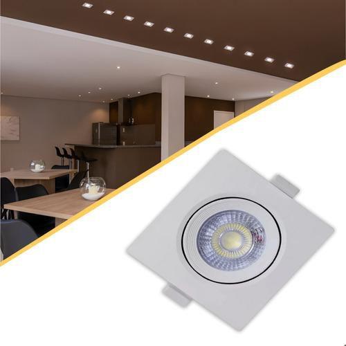 Imagem de Spot Led Smd 7w Dicróica Direcionável Quadrado Embutir