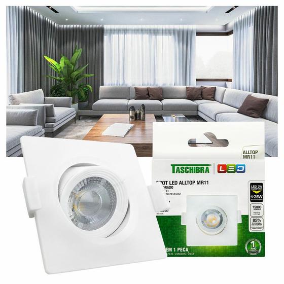 Imagem de Spot LED Taschibra AllTop Embutir Quadrado MR11 3W 38