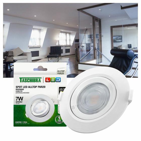 Imagem de Spot LED Taschibra AllTop Embutir Redondo PAR20 7W 45