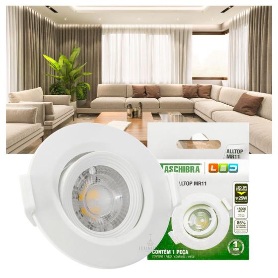 Imagem de Spot LED Taschibra Alltop Redondo Embutir MR11 3W 38º