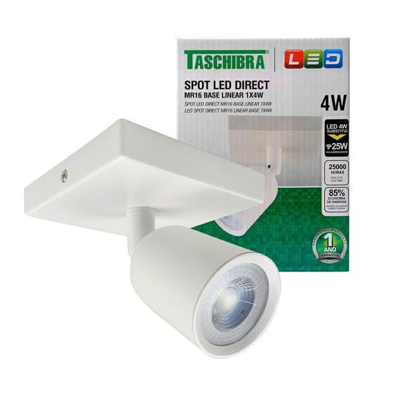 Imagem de Spot LED Taschibra Direct MR16 1X4W Branco - Base Linear