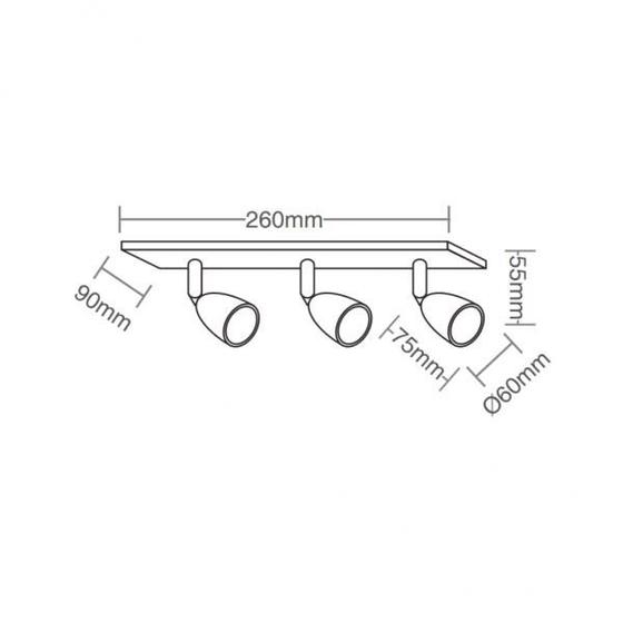 Imagem de Spot Led Taschibra Direct MR16 Base Linear 3 Lamp Bivolt Preto - 6500K Luz Branca