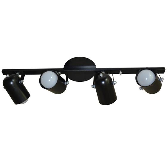 Imagem de Spot No Trilho de 65cm Para 04 Lâmpadas padrão E27 - Pode ser lâmpadas de LED bulbo - Ideal para uma boa iluminação