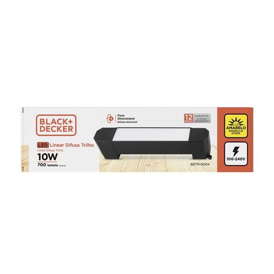 Imagem de Spot para Trilho Linear Difusa 100-120V 10W 2700K Black+Decker