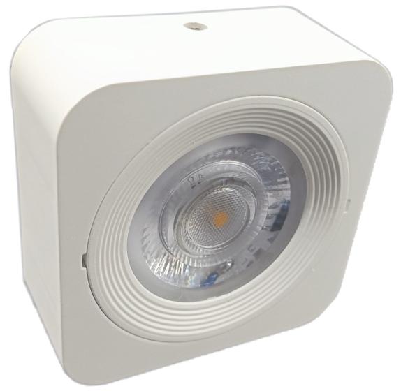 Imagem de Spot Plafon Sobrepor Quadrado Branco 7x7 Led 5w Bivolt