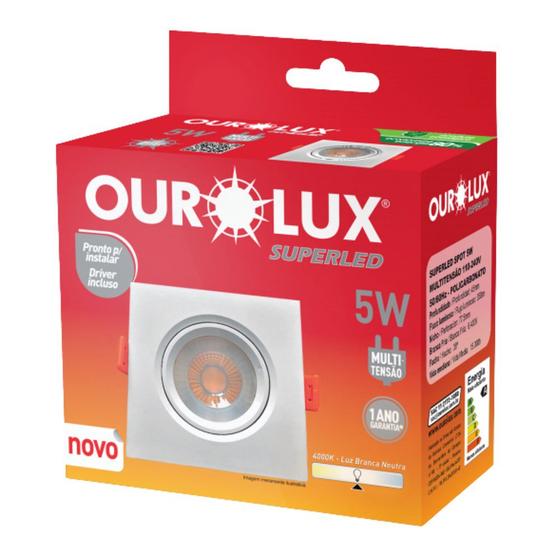 Imagem de SPOT QUADRADO 5W 775mm 6400k Biv Superled - OUROLUX