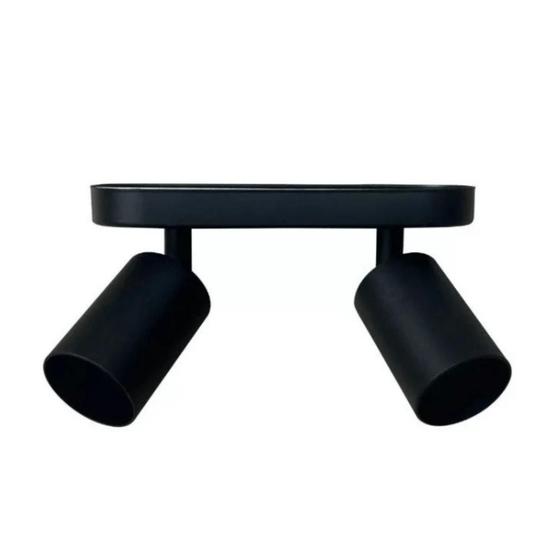 Spot Sobrepor Duplo em Metal Preto 2GU10 15211-PL Menor preço em Spot Sobrepor Duplo em Metal Preto 2GU10 15211-PL