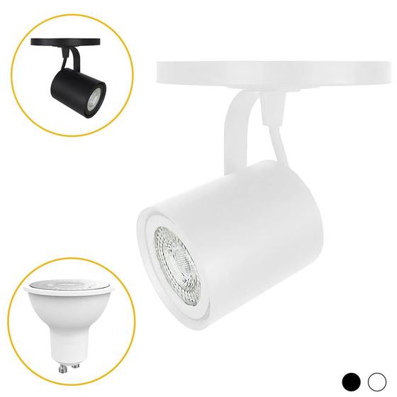 Spot Sobrepor Redondo Canopla Direcionável + Lâmpada GU10 - Megalux ...