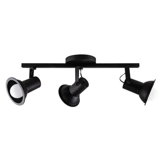 Menor preço em  Spot Sobrepor Trilho Direcionável Octa Cupps Preto 3xE27 Bivolt - Design Moderno Quarto/Sala 