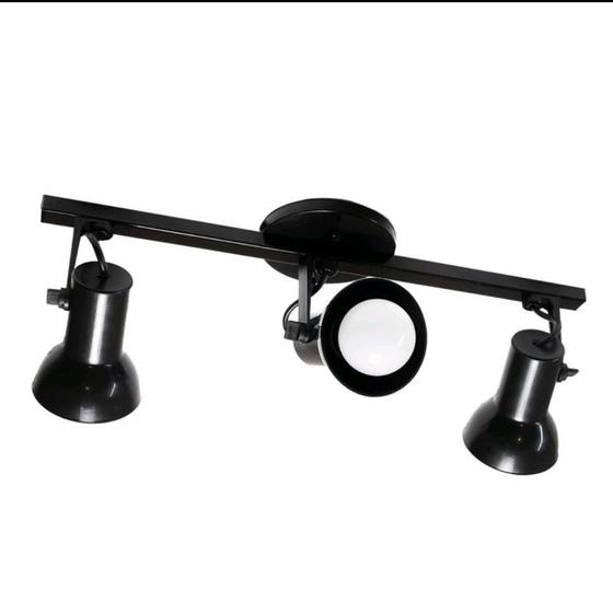 Spot Trilho Stella 3 Sobrepor Direcionavel E-27 Preta Menor preço em Spot Trilho Stella 3 Sobrepor Direcionavel E-27 Preta