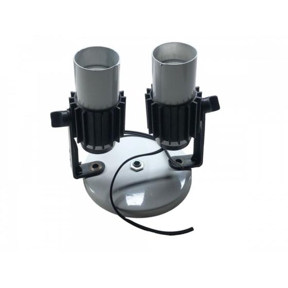 Imagem de Spot tubinho aletado 2 lampada branco com aleta preta