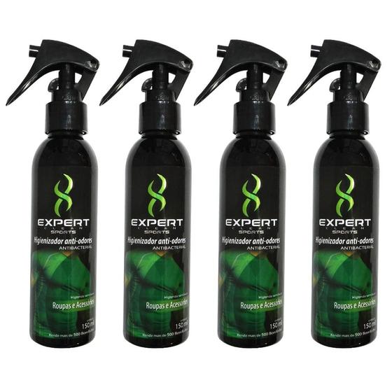 Imagem de Spray Anti Odor Expert Clean Para Esportistas 150ml Kit com 4 unidades