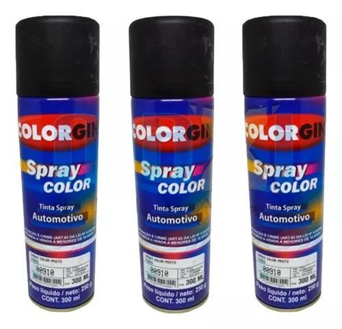 Imagem de Spray Automotiva Colorgin Preto Fosco 300ml 3un