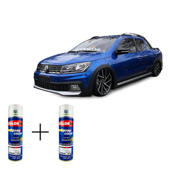 Imagem de Spray automotivo azul ravenna vw + verniz spray 300ml