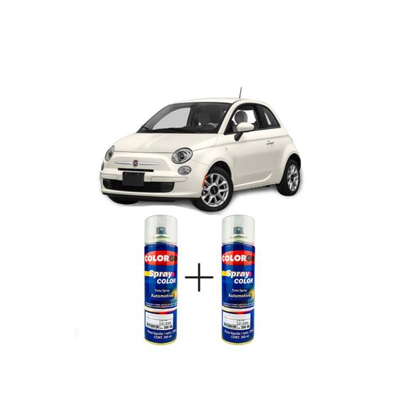 Imagem de Spray automotivo branco gioioso fiat + spray verniz 300ml