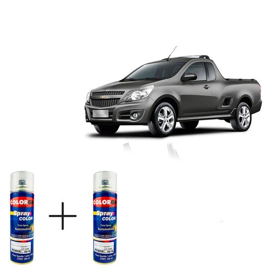 Imagem de Spray automotivo cinza grafite gm + verniz spray 300ml