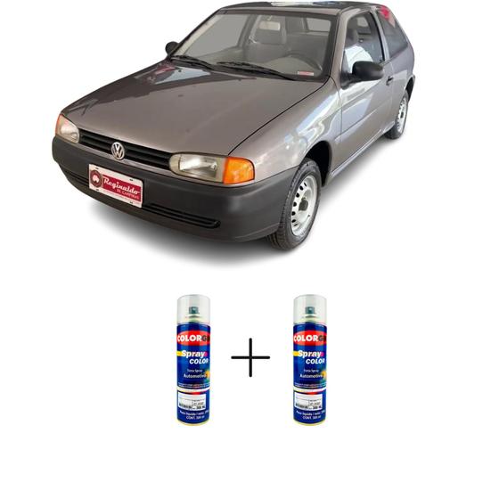 Imagem de SPRAY AUTOMOTIVO Cinza Meteoro VW + SPRAY VERNIZ 300ML