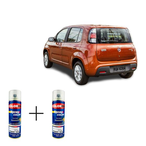 Imagem de Spray automotivo laranja evolution fiat + spray verniz 300ml